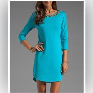 NWT! Trina Turk Tropical Ponte Sculpture Dress with Beaded Neckline Size 6